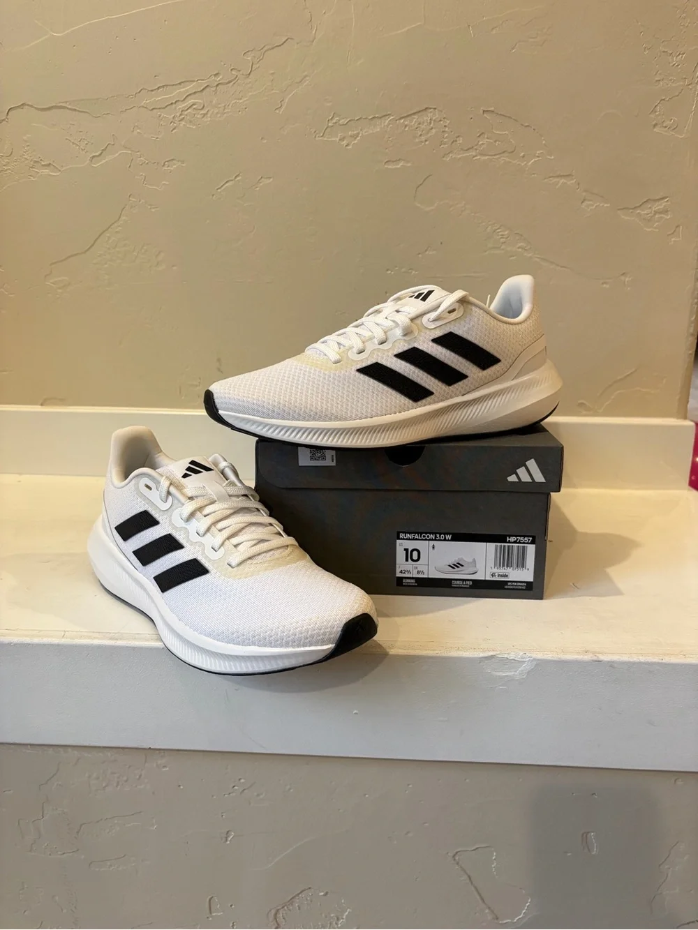 Adidas Runfalcon 3.0 Women's Running Shoes Sz 10 White / Black